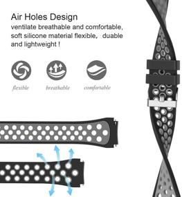 img 2 attached to 🏃 Breathable Sport Bands with Air Holes for Samsung Gear S3 Frontier and Classic Watch - CreateGreat Soft Replacement Bands for Samsung Gear S3 Smartwatch (Black Grey)