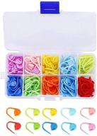 colorful locking stitch markers set: 120 pieces in 10 vibrant colors for knitting, crochet & sewing with convenient storage box logo
