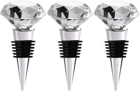 img 4 attached to 🍾 Wine Bottle Stoppers - Elegant Crystal Diamond Decor with Gift Box - Reusable Corks to Keep Beverages Fresh - Set of 3 Diamonds