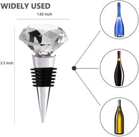 img 1 attached to 🍾 Wine Bottle Stoppers - Elegant Crystal Diamond Decor with Gift Box - Reusable Corks to Keep Beverages Fresh - Set of 3 Diamonds