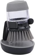 🧽 palm brush with soap dispensing dish brush, holder and scrub brush set - ideal for kitchen sink cleaning of dishes, pots, and pans (grey) logo