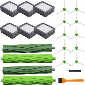 img 4 attached to 🧹 FLYBINGO Replacement Parts Kit for iRobot Roomba i7 i7+ i6+ i8 i3+/Plus E5 E6 E7 Vacuum Cleaner - 2 Pack Multi-Surface Brushes, 6 Pack HEPA Filters, 10 Side Brushes