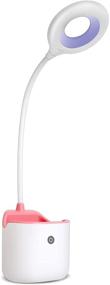 img 4 attached to Led Desk Lamp Gooseneck Light With USB Charging Port Rechargeable Reading Light For Desk Touch Control Book Lights For Reading Kids Study Lamp With Battery And 3 Brightness Levels (White)