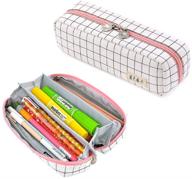 📚 oyachic grid pencil case: large capacity pencil pouch for women, teens, students - cute stationery bag for school and office logo