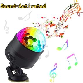 img 2 attached to 🎉 Portable Rotating Disco Ball Party Lights with Sound-Activated LED Strobe Light - 7 Color Options - Remote Control - USB Plug-in - Ideal for Car, Home, Room, Parties, Kids Birthday, Dance, Wedding, Show, Club, Pub, Xmas