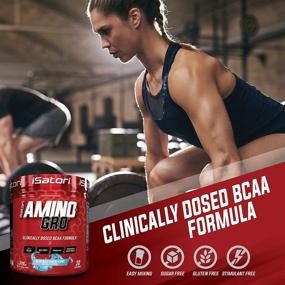 img 2 attached to ✨ Порошок iSatori Amino-GRO BCAA - Усовершенствованная формула ветвистых аминокислот с глутамином и биоактивными пептидами - Специальное аминокислотное питание для женщин и мужчин - Вкус снежного конуса " Blue Razz" (30 порций)