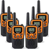 rivins rv-7 walkie talkies for adults 6 pack 2-way radios 22 channel frs walkie talkies uhf handheld walky talky (black/orange) logo