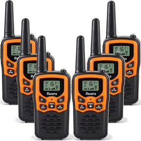 img 4 attached to Rivins RV-7 Walkie Talkies For Adults 6 Pack 2-Way Radios 22 Channel FRS Walkie Talkies UHF Handheld Walky Talky (Black/Orange)