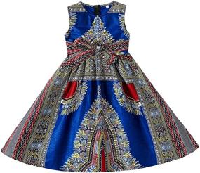 img 4 attached to Authentic African Dashiki Print Dresses for Girls by SHENBOLEN: Embrace African Tradition in Style!