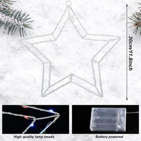 img 3 attached to Colorful 12 Inch Christmas Window Lights: Star Shaped Silhouette Decoration with 45 LEDs, Perfect for Xmas Weddings, Home Parties, and Outdoor Garden Décor - Fairy Lights Included