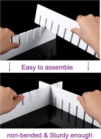 img 1 attached to 🗂️ Organize with Ease: 12PCS Large Adjustable Drawer Dividers Organizer - Sturdy and Thick Dividers for Clothes, Dresser, Kitchen, Tools, Ornament, Heavy Items