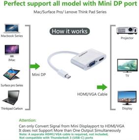 img 1 attached to 🔌 CableDeconn Aluminum Shell Thunderbolt Mini Displayport to HDMI VGA Adapter: For Apple Macbook, Surface Pro, Thinkpad X1 - 4K HDTV Eyefinity VGA Converter