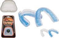 🏀 coollo sports bb custom fit boil and bite mouth guard - perfect for basketball, karate, martial arts, wrestling, and mma (free case included!) - adult size (11 & above) blue & trans. логотип