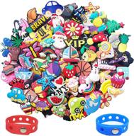 👟 set of 100 unique shoe charms for clog shoes, wristbands, bracelet decorations & party gifts - perfect for kids and teen girls logo