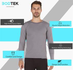 img 3 attached to 🔥 Bodtek Premium Fleece Lined Men's Thermal Underwear: Long Sleeve Baselayer Top for Exceptional Warmth