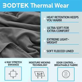 img 2 attached to 🔥 Bodtek Premium Fleece Lined Men's Thermal Underwear: Long Sleeve Baselayer Top for Exceptional Warmth