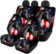 seanative cool american us flag horse car seat covers - full set bucket seat cover for suv truck car logo