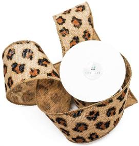 img 3 attached to 🐆 Natural Burlap Leopard Wired Ribbon by CT CRAFT LLC | 2.5” x 5 Yards x 1 Rolls | Ideal for Home Decor, Gift Wrapping, DIY Crafts