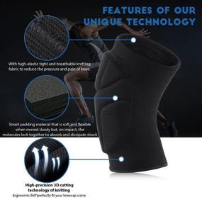 img 3 attached to 🏐 Volleyball Knee Pads with High Protection, Compression Sleeve Support for Men and Women – Professional Grade Knee Pads for Running, Meniscus Tear, ACL, Arthritis & Joint Pain Relief – Perfect Christmas Gift