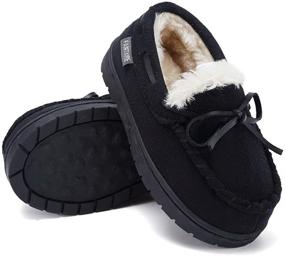 img 4 attached to 👣 Premium Memory Foam Toddler Moccasin House Shoes: Cozy Slip-On Slippers with Enhanced Sole Protection for Boys and Girls, Perfect for Indoor and Outdoor Wear