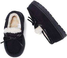 img 3 attached to 👣 Premium Memory Foam Toddler Moccasin House Shoes: Cozy Slip-On Slippers with Enhanced Sole Protection for Boys and Girls, Perfect for Indoor and Outdoor Wear