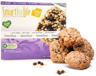 🍪 smart for life oatmeal raisin protein cookies: high protein meal replacement snack with low sugar, calories, and high fiber - 12 count logo
