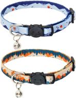 🏞️ scenereal natural scenery breakaway cat collar 2 pack - soft adjustable kitten collars with bells for cats & puppies - ideal for daily wear (mountains) logo