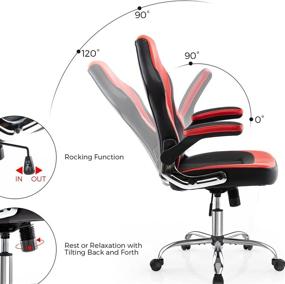 img 2 attached to Leather Ergonomic Computer Executive Adjustable Furniture for Game & Recreation Room Furniture