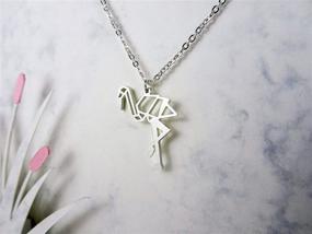 img 2 attached to Flamingo Silver Origami Jewelry Set: La Menagerie Flamingo Necklace & Silver Geometric Necklace – 925 Sterling Plated Silver Necklaces for Women and Girls