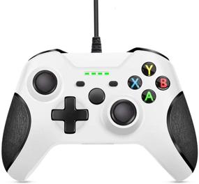 img 4 attached to 🎮 Zamia Xbox One Wired Controller, White USB Gamepad Joypad Controller with Dual-Vibration for Xbox One/S/X/PC with Windows 7/8/10