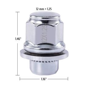 img 3 attached to 🔩 M12x1.25 Mag Seat Lug Nuts: Chrome Plated, Compatible with Infiniti, Nissan & More (Set of 20)