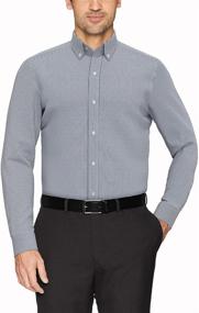 img 2 attached to BUTTONED Tailored Button Collar Non Iron Windowpane Men's Clothing in Shirts