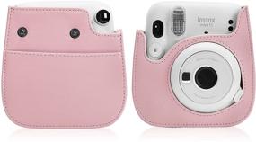 img 1 attached to Blummy PU Leather Camera Case Compatible With Fujifilm Instax Mini 11 Instant Camera With Adjustable Strap And Pocket (Pink)