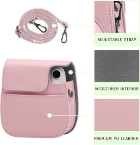 img 2 attached to Blummy PU Leather Camera Case Compatible With Fujifilm Instax Mini 11 Instant Camera With Adjustable Strap And Pocket (Pink)