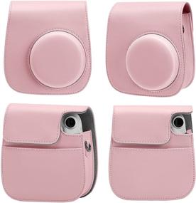 img 3 attached to Blummy PU Leather Camera Case Compatible With Fujifilm Instax Mini 11 Instant Camera With Adjustable Strap And Pocket (Pink)