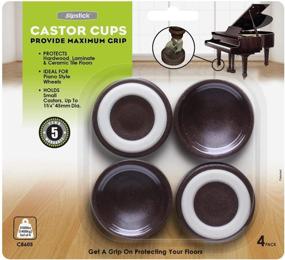 img 4 attached to 🛋️ Protect Your Floors with Slipstick CB605 Furniture Wheel Caster Cups - Set of 4 Grippers, 1-3/4 Inch, Chocolate Brown