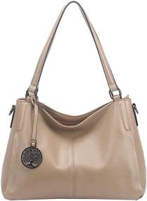 img 4 attached to 👜 Womens Leather Shoulder Handbag: Designer Handbag with Wallet - Handbags for Women