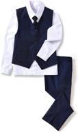 👔 yuanlu boys' formal suit set: complete 4-piece outfit with vest, pants, dress shirt, and tie logo