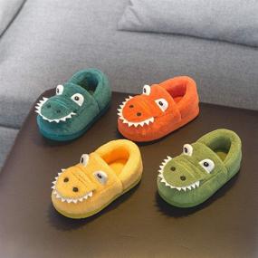 img 3 attached to 🦕 Dinosaur Slippers for Toddlers: Cozy House Shoes for Boys and Girls by AngelGift