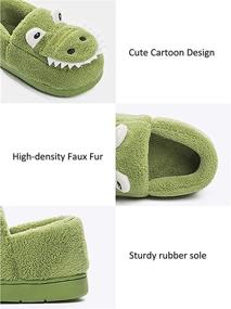 img 2 attached to 🦕 Dinosaur Slippers for Toddlers: Cozy House Shoes for Boys and Girls by AngelGift