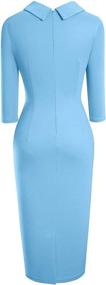 img 1 attached to HOMEYEE B574 Women's Retro Pleated Bodycon Work Office Pencil Dresses - Enhancing SEO