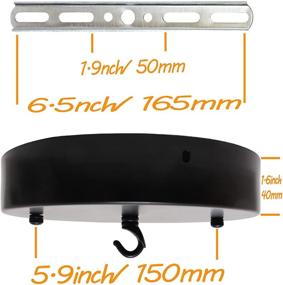 img 2 attached to 🔧 Sturkit 7.9inch Ceiling Canopy Kit: Complete Pendant Light Mounting Set with Hook, Ceiling Plate, and Mounting Hardware in Black