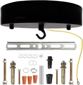 img 4 attached to 🔧 Sturkit 7.9inch Ceiling Canopy Kit: Complete Pendant Light Mounting Set with Hook, Ceiling Plate, and Mounting Hardware in Black