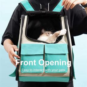 img 2 attached to 🐱 Expandable Cat Backpack Carrier - Airline-Approved, Ventilated and Breathable - Ideal for Large/Small Cats and Dogs - Collapsible for Travel, Hiking, and Outdoor Adventures