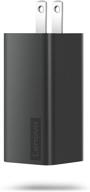 🔌 lenovo 65w usb-c gan power adapter: fast foldable portable charger for phones, laptops, tablets & more (black) logo