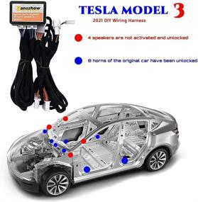 img 4 attached to 🔌 Hansshow Tesla Model 3 2021 Совместимый Комплект Проводов для самостоятельной установки | Обновление 8-Режимный Сигнал Гудков для SR+ | Обновление 12-режимный Сигнал Гудков | Аудио Система | Оборудование для модификации заднего окружения | Стандартный Диапазон