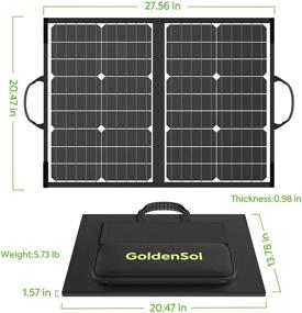 img 3 attached to 🌞 GoldenSol 60W 18V Monocrystalline Portable Solar Panel Kit - Foldable Solar Charger with 2 USB and DC Outputs, Adjustable Kickstand - Ideal for RV Camping, Emergency Power (5.73lb)
