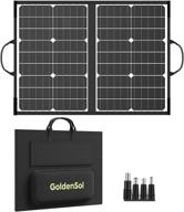 🌞 goldensol 60w 18v monocrystalline portable solar panel kit - foldable solar charger with 2 usb and dc outputs, adjustable kickstand - ideal for rv camping, emergency power (5.73lb) logo