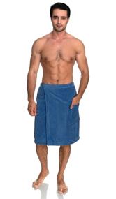 img 2 attached to 🛀 TowelSelections Men's Adjustable Cotton Velour Shower & Bath Wrap, Ideal Bathrobe Cover Up
