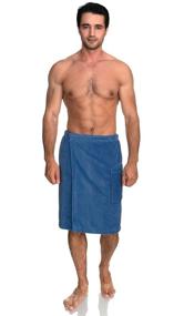 img 4 attached to 🛀 TowelSelections Men's Adjustable Cotton Velour Shower & Bath Wrap, Ideal Bathrobe Cover Up